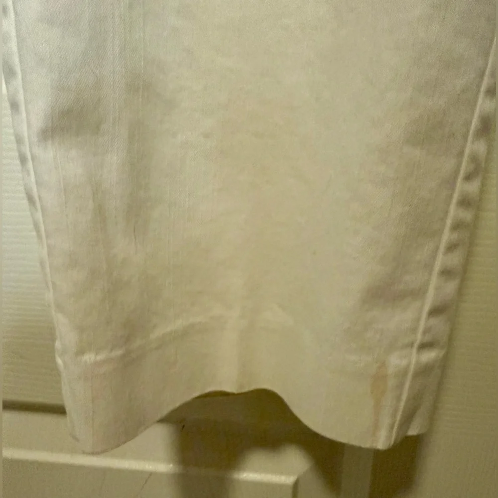 Larry Levine White Slim Leg Crop Chino Pants - Mid-Rise Size 12 - Picture 5 of 9